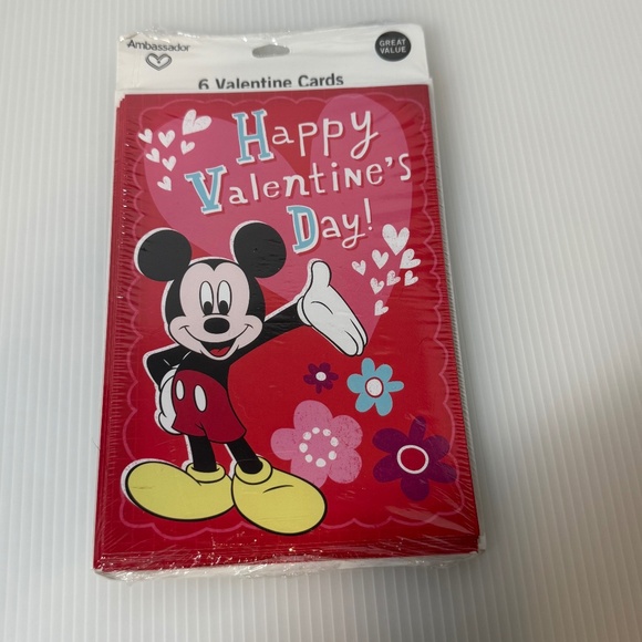 Walt Disney Mickey Mouse Valentine’s Day Cards Ambassador Hallmark Cards Vintage - Picture 1 of 5